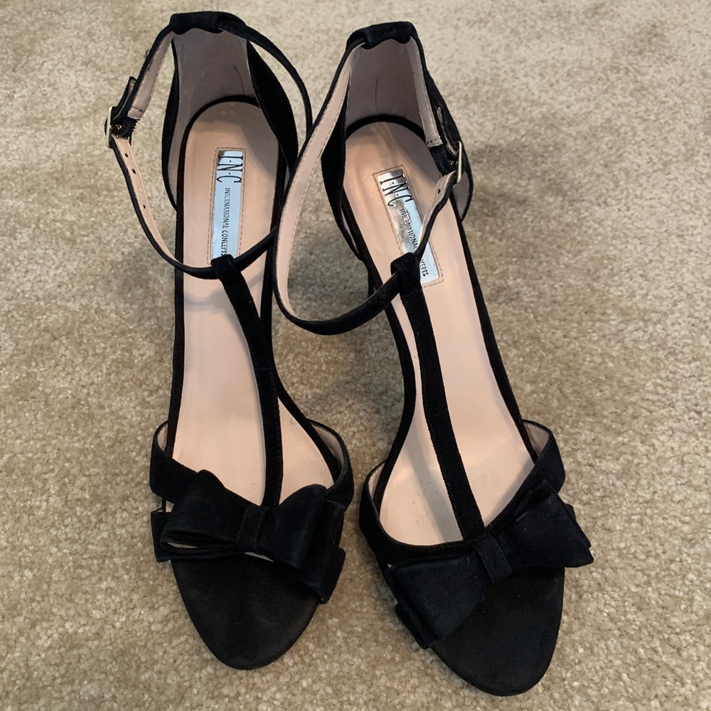 INC black suede heels size 11 worn once